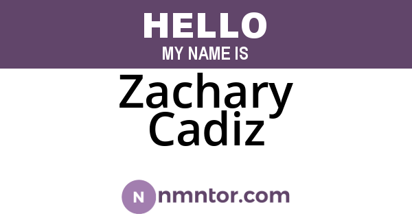 Zachary Cadiz