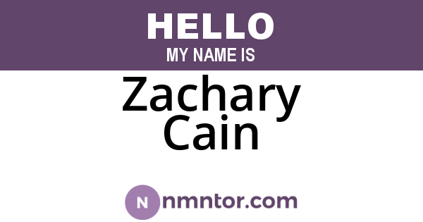 Zachary Cain