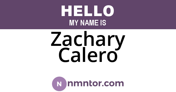 Zachary Calero