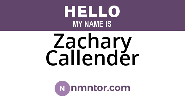 Zachary Callender