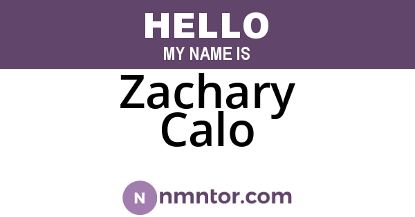Zachary Calo