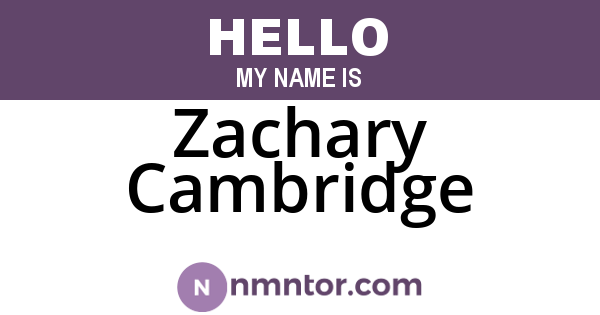 Zachary Cambridge