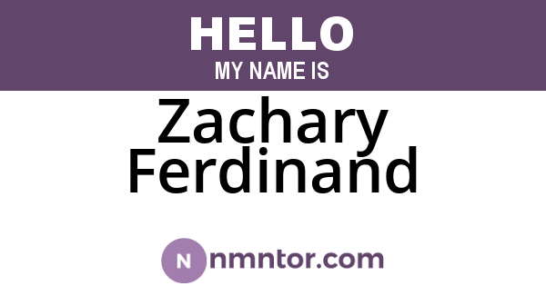 Zachary Ferdinand