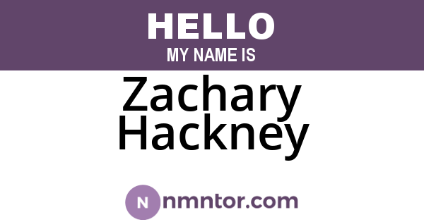 Zachary Hackney