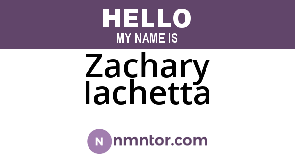 Zachary Iachetta