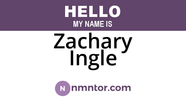 Zachary Ingle