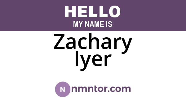 Zachary Iyer
