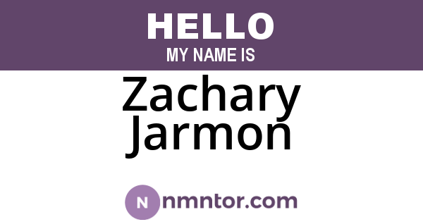 Zachary Jarmon