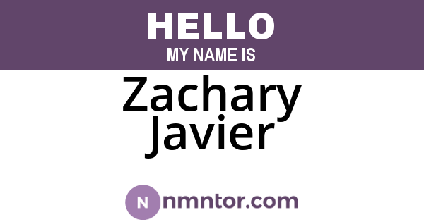 Zachary Javier