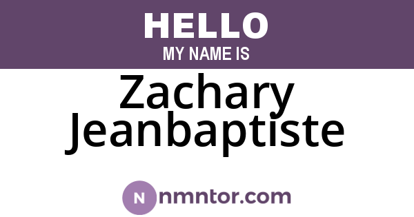 Zachary Jeanbaptiste