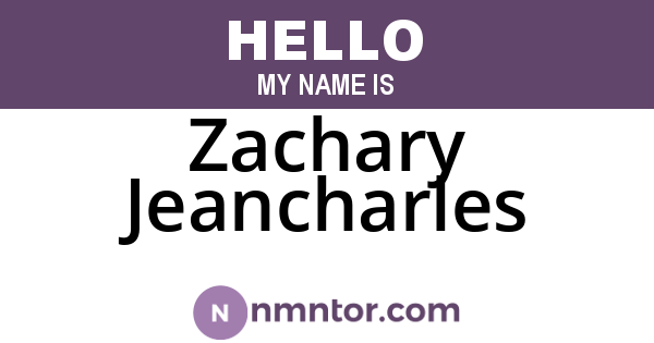 Zachary Jeancharles