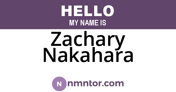 Zachary Nakahara