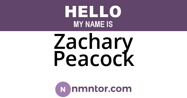Zachary Peacock