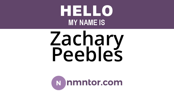 Zachary Peebles