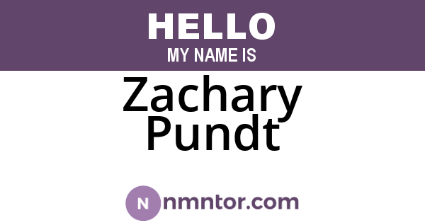 Zachary Pundt