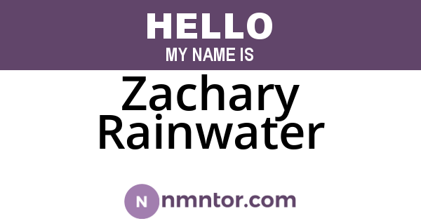 Zachary Rainwater