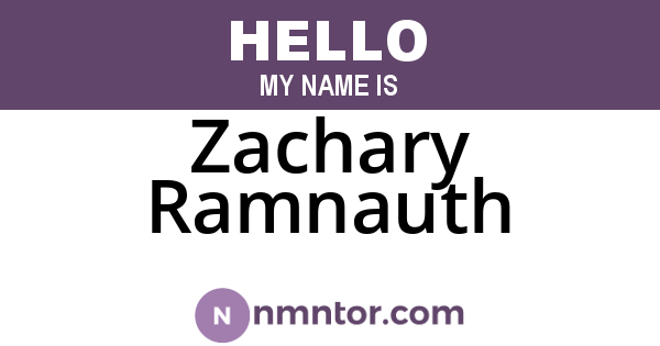 Zachary Ramnauth