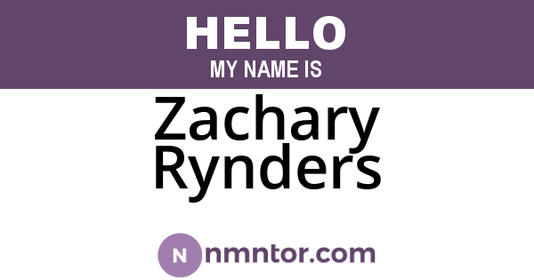 Zachary Rynders