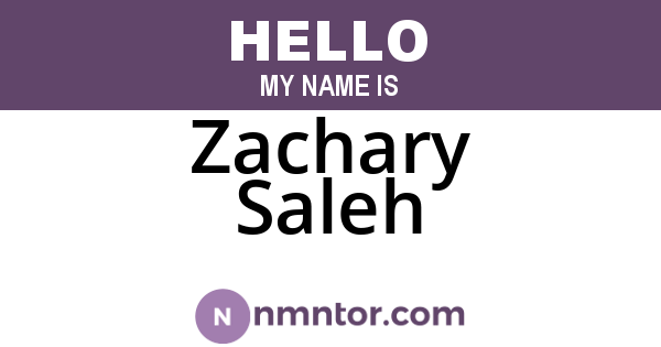 Zachary Saleh