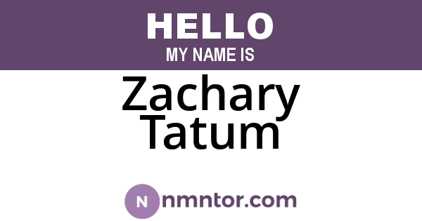 Zachary Tatum
