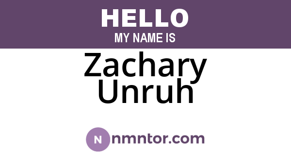 Zachary Unruh