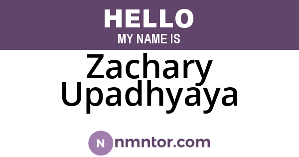 Zachary Upadhyaya