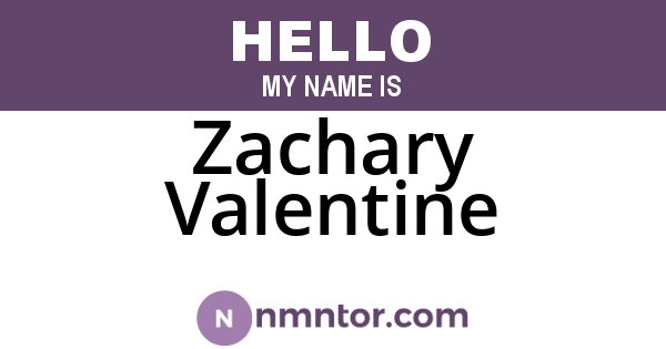 Zachary Valentine