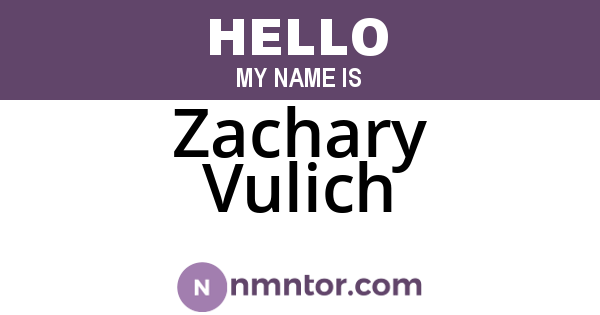 Zachary Vulich