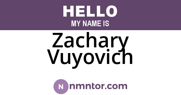 Zachary Vuyovich