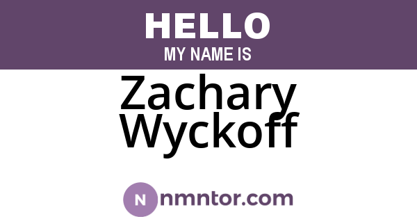 Zachary Wyckoff