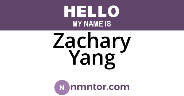 Zachary Yang