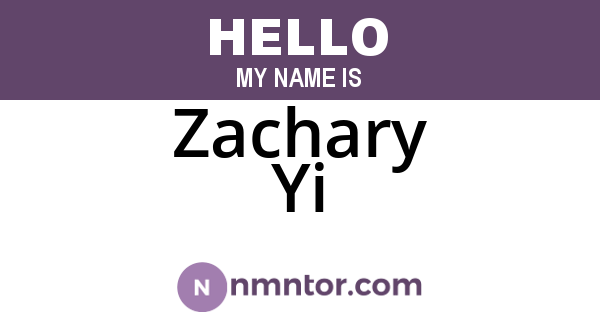 Zachary Yi