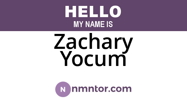 Zachary Yocum