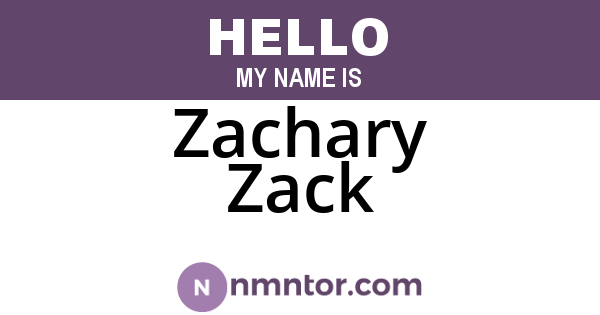 Zachary Zack