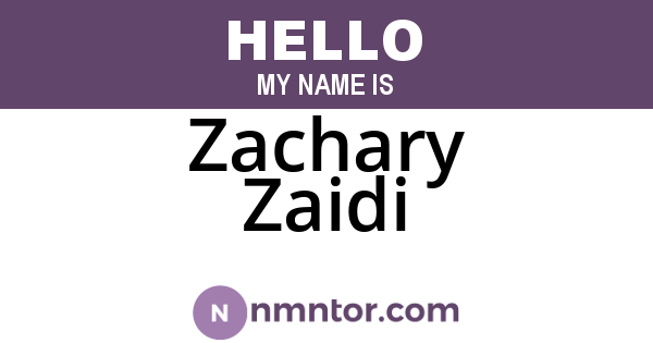 Zachary Zaidi