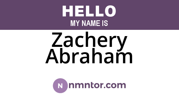 Zachery Abraham