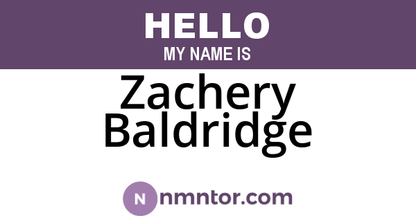 Zachery Baldridge