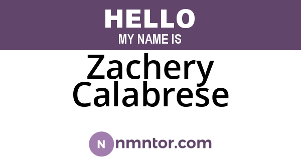 Zachery Calabrese