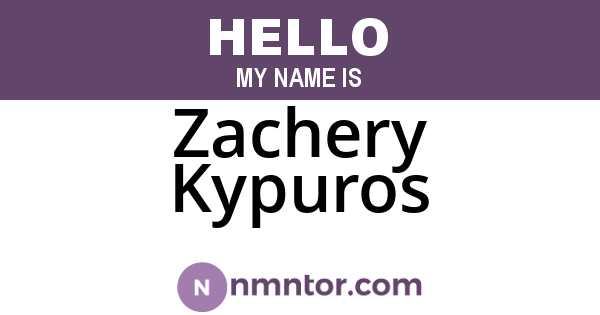 Zachery Kypuros