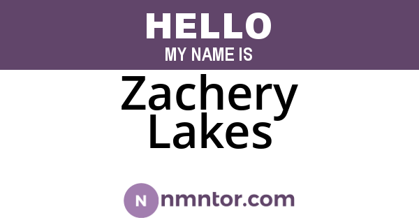 Zachery Lakes