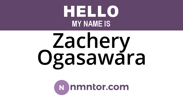 Zachery Ogasawara