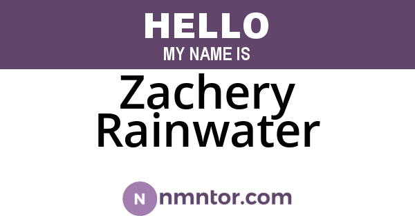 Zachery Rainwater