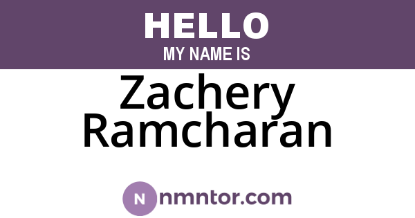 Zachery Ramcharan