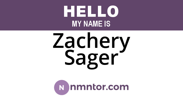 Zachery Sager