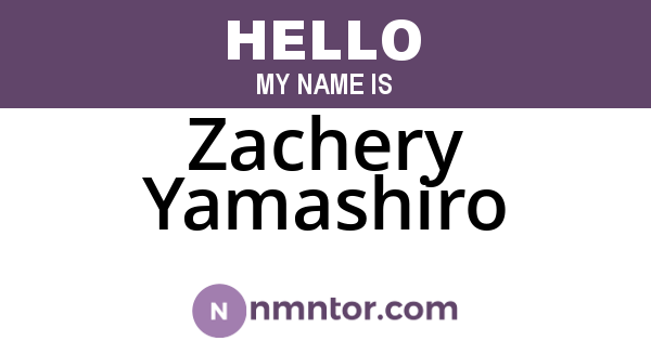 Zachery Yamashiro