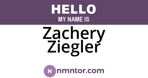 Zachery Ziegler
