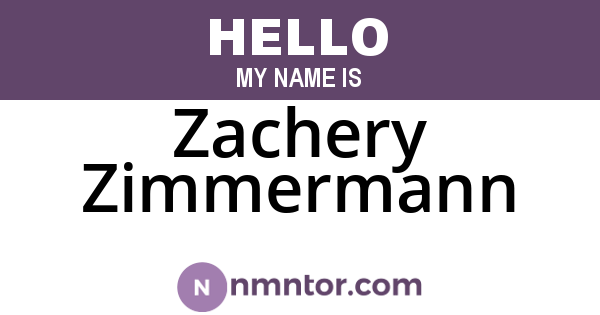 Zachery Zimmermann