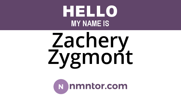 Zachery Zygmont