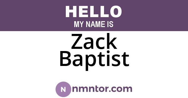 Zack Baptist