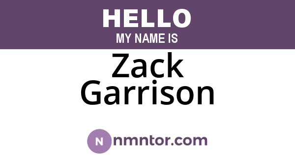 Zack Garrison